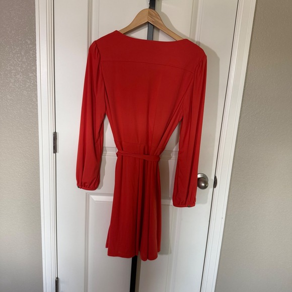 Lauren Ralph Lauren Orange Long-Sleeve Shavilya Jersey Dress 14P Career Cocktail - Picture 4 of 11